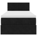VidaXL Cadre de lit ottoman avec matelas noir 100x200cm velours