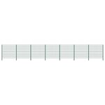 vidaXL Panneau de clôture avec poteaux Fer 11 9 x 1 6 m Vert