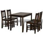 vidaXL Table de salle à manger avec 4 chaises Marron