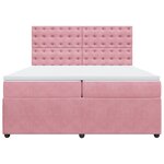 vidaXL Sommier à lattes de lit avec matelas Rose 200x200 cm Velours