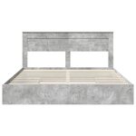 vidaXL Lit de Rangement Gris béton 180 x 200 cm Bois d'ingénierie