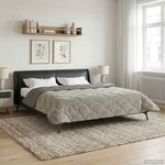 vidaXL Duvet d'hiver Matelassé Gris clair 220 x 260 cm