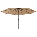 vidaXL Parasol de jardin avec lumières LED et mât en métal 400cm taupe