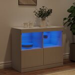 vidaXL Buffet avec lumières LED blanc 81x37x67 cm