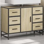 vidaXL Armoire lavabo de salle de bain chêne sonoma bois d'ingénierie