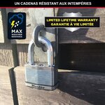 Cadenas haute sécurité M115EURTRILF à clé  acier laminé  extérieur anti-rouille - Anse M