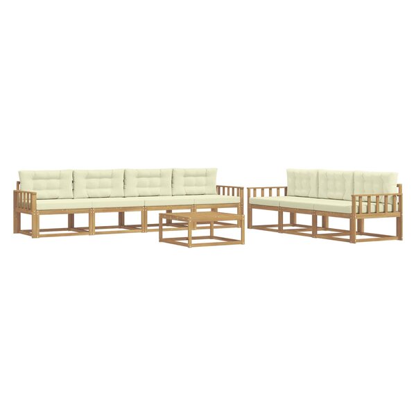 vidaXL Ensemble de canapés d'extérieur 7 pc Blanc et crème