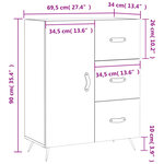vidaXL Buffet noir 69 5x34x90 cm bois d'ingénierie