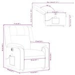 vidaXL Fauteuil inclinable de massage électrique Gris clair Tissu