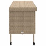 vidaXL Boîte rangement jardin roues beige 160x55x75 cm résine tressée
