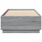 vidaXL Cadre de lit avec LED sans matelas sonoma gris 90x200 cm