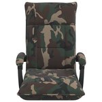 vidaXL Fauteuil de sol ajustable Vert armée Tissu