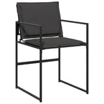 vidaXL Ensemble à manger de jardin avec coussins 15 Pièces noir textilène