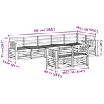 vidaXL Ensemble de canapés d'extérieur 8 pc Naturel Polyester