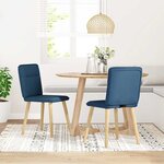 vidaXL Chaises à manger lot de 2 bleu tissu