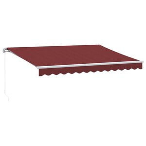 vidaXL Auvent manuel rétractable avec LED bordeaux 350x250 cm