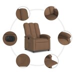 vidaXL Fauteuil inclinable électrique Marron Tissu