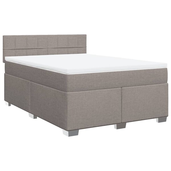 vidaXL Sommier à lattes de lit avec matelas Taupe 140x190 cm Tissu
