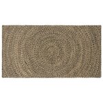 vidaXL Tapis de surface Naturel et noir 100 x 200 cm Jute