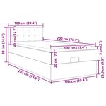 vidaXL Cadre de lit ottoman avec matelas gris foncé 100x200 cm velours