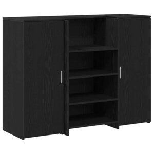 vidaXL Bureau de réception chêne noir 135x50x103 5cm bois d'ingénierie