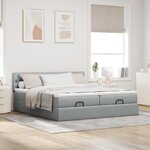 VidaXL Cadre de lit ottoman et matelas gris clair 180x200cm tissu