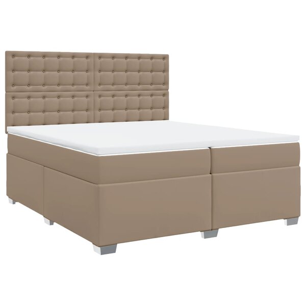 vidaXL Sommier à lattes de lit avec matelas Cappuccino 200x200 cm