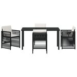 Ensemble de Salle à Manger de Jardin 5 Pièces vidaXL avec Coussins Noir Poly Rattan