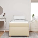 vidaXL Cadre de lit avec matelas Crème 80 x 200 cm tissu