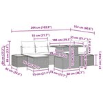 vidaXL Ensemble de canapé de jardin 7 Pièces Beige Poly rotin