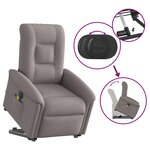 vidaXL Fauteuil inclinable de massage électrique Taupe Tissu
