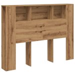 vidaXL Armoire de tête de lit chêne artisanal 140x18 5x102 5 cm