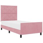 vidaXL Lit à ressorts avec tête de lit Rose 90 x 190 cm Velours
