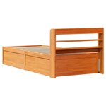 vidaXL Cadre de lit avec tête de lit cire marron 90x190 cm bois de pin