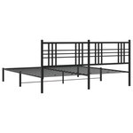 vidaXL Cadre de lit métal avec tête de lit noir 200x200 cm