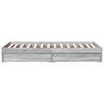 vidaXL Cadre de lit et tiroirs sonoma gris 90x190 cm bois d'ingénierie