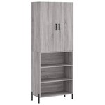 vidaXL Buffet haut Sonoma gris 69 5x34x180 cm Bois d'ingénierie