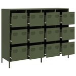 vidaXL Buffet vert olive 135x39x103 5 cm acier laminé à froid