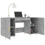 vidaXL Bureau gris béton 140x50x75 cm bois d'ingénierie