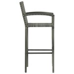 vidaXL Tabourets de bar lot de 4 gris résine tressée
