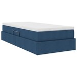 vidaXL Lit avec rangement et matelas Bleu 90 x 190 cm Polyester
