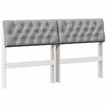 vidaXL Tête de lit capitonnée Gris clair 160 cm Pin massif
