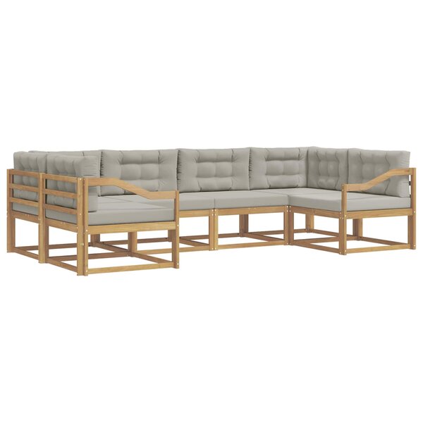 vidaXL Ensemble de canapés d'extérieur 6 pc Blanc et gris clair