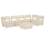 Salon de jardin meuble d'extérieur ensemble de mobilier palette 6 pièces bois d'épicéa imprégné 02_0018459