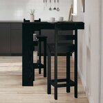 vidaXL Table de Bar Murale avec étagère Chêne noir 102 x 55 x 103.5 cm