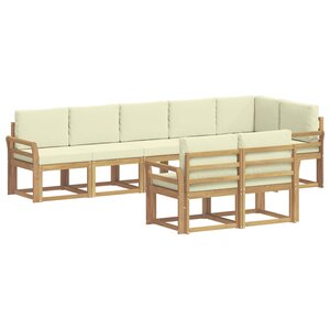 vidaXL Ensemble de canapés d'extérieur 8 pc Blanc et crème Polyester