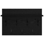 vidaXL Porte-manteau mural avec étagère Chêne noir 60 x 40 x 12 cm