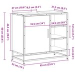 vidaXL Armoire de lavabo de salle de bain chêne marron 65x33x60 cm