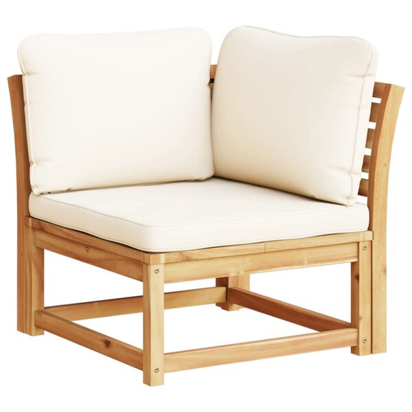 vidaXL Canapé d'angle de jardin coussins 73x73x65cm bois massif acacia