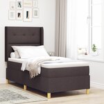 vidaXL Lit à ressorts avec matelas marron foncé 90x200 cm